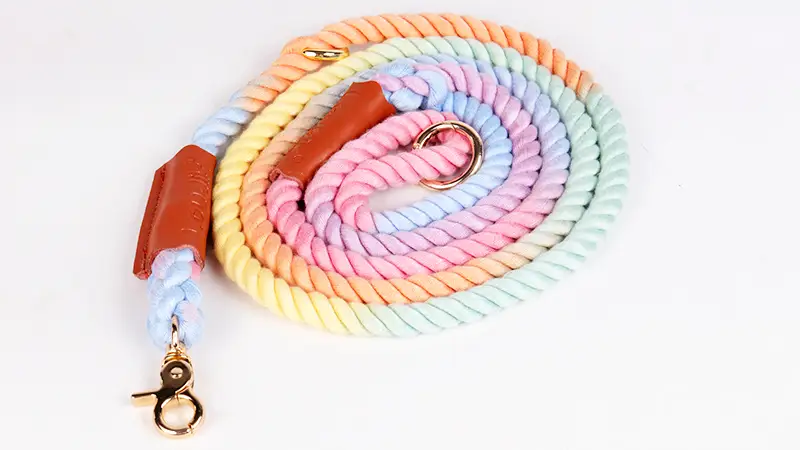 Laisse pour chien en coton de couleur vive, fabricant de laisses souples - OKEYPETS 1