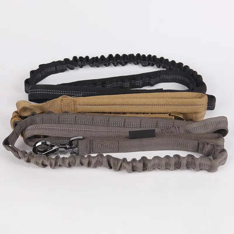 Laisse tactique de dressage pour chien en nylon avec élastique 1