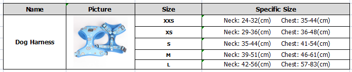 Harnais mignon en néoprène pour chiens, gilet de poitrine sublimé, harnais pour chien à enfiler 9