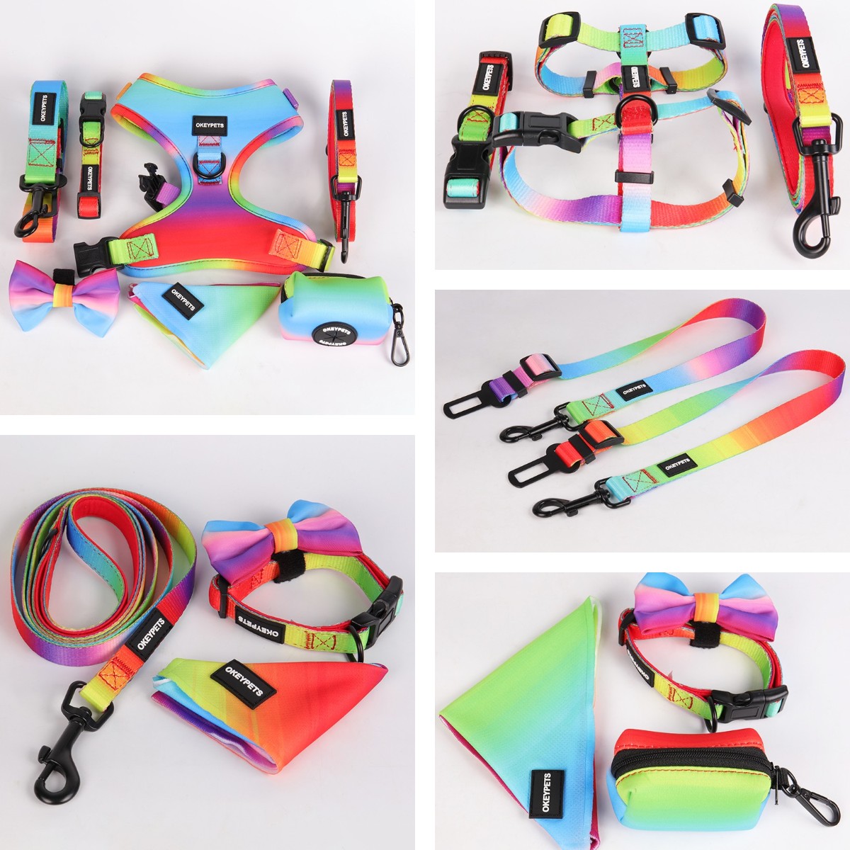 Harnais coloré pour chiot OKEYPETS, harnais de poitrine en maille douce et respirante pour chien 12