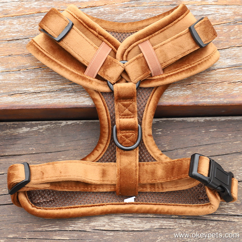OKEYPETS Gilet rembourré en velours doux sur mesure pour chiots et chats Harnais pour chiens 10