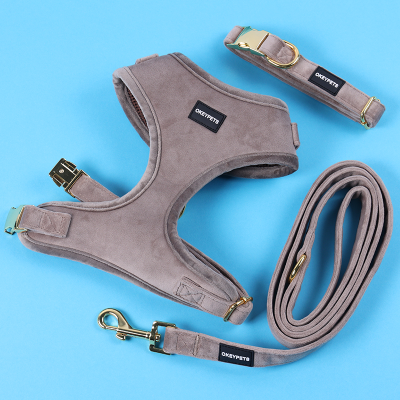 OKEYPETS Harnais chauds en velours pour chiots - Fabricant de harnais en velours pour animaux de compagnie 15