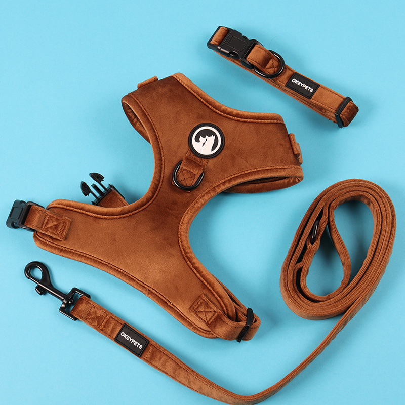 OKEYPETS Harnais chauds en velours pour chiots - Fabricant de harnais en velours pour animaux de compagnie 9