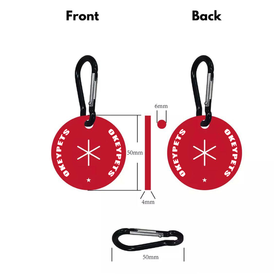 OKEYPETS - Egyedi logóval ellátott kerek szilikon kutyakaki zacskó tartó, hordozható kéznyomattal, PVC kaki zacskó tartó klipsz, kaki zacskó tartó klipsz 12