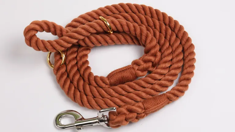 Bekvämt hundkoppel i bomull - Moderiktigt design, slitstarkt och perfekt present - Perfekt för träning, 1,5 meter långt, hållbart spänne i zinklegering 2