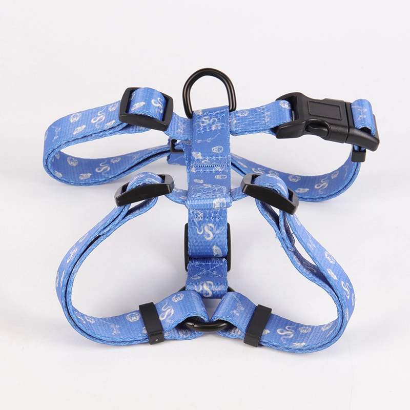 OKEYPETS Accessoires pour animaux de compagnie design et mode - Sangle en polyester à motifs imprimés - Harnais en H facile à marcher pour chiens 11