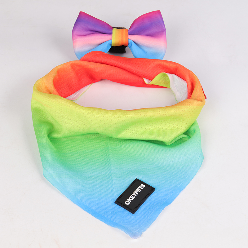 Bandana pour chien OKEYPETS personnalisé en polyester sublimé, doux et respirant, idéal pour la randonnée et la mode, avec un design unique 12