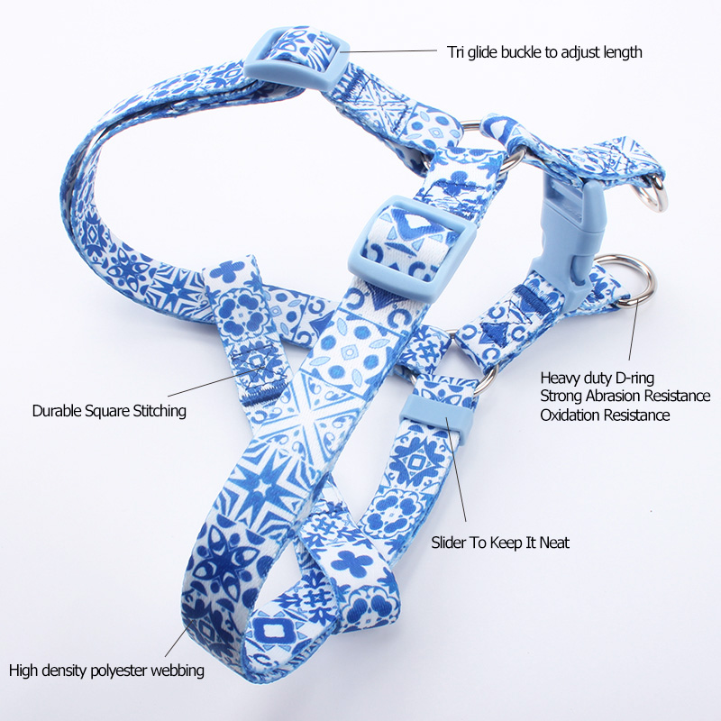 OKEYPETS Durable Pet Harness Print Patterns Adjustable Dog Harness For Pet Sports 5