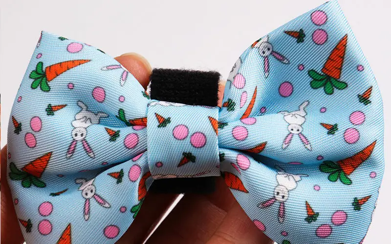 OKEYPETS Accessoires pour animaux de compagnie Nœuds papillon en polyester pour chiens avec collier Vente en gros Impression personnalisée Nouveau design Nœud papillon de luxe pour chien 1