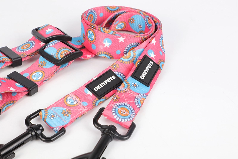 Laisse pour chien à motifs roses, ceinture de sécurité, fabricant de laisses pour chiens en gros - OKEYPETS 10