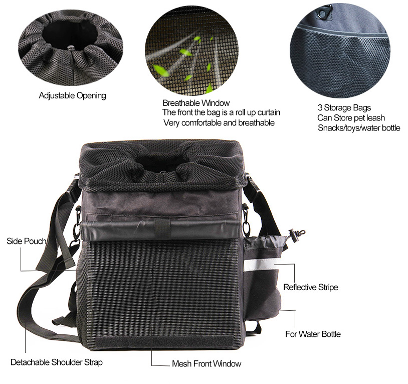 OKEYPETS Nagy kapacitású kültéri kisállat utazó hátizsák kutya kerékpár kosár összecsukható táska kerékpár első kormányra szerelhető kisállat szállító 9