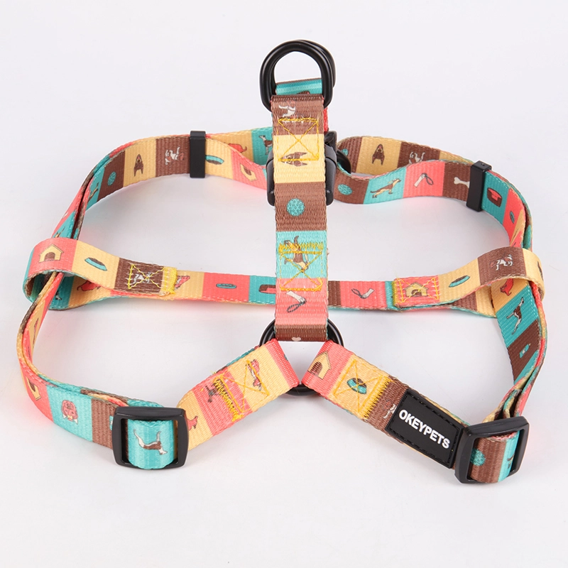Harnais personnalisé OKEYPETS en sangle polyester avec motif par sublimation - Harnais confortable et ajustable pour chien 9