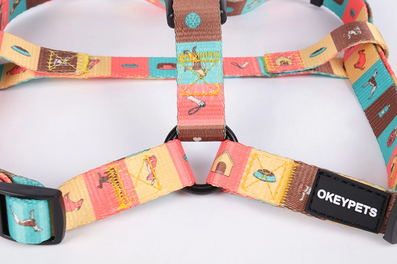 Harnais personnalisé OKEYPETS en sangle polyester avec motif par sublimation - Harnais confortable et ajustable pour chien 12