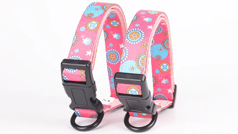OKEYPETS Accessoires pour animaux de compagnie Collier rose doux personnalisé pour chien en néoprène résistant 1