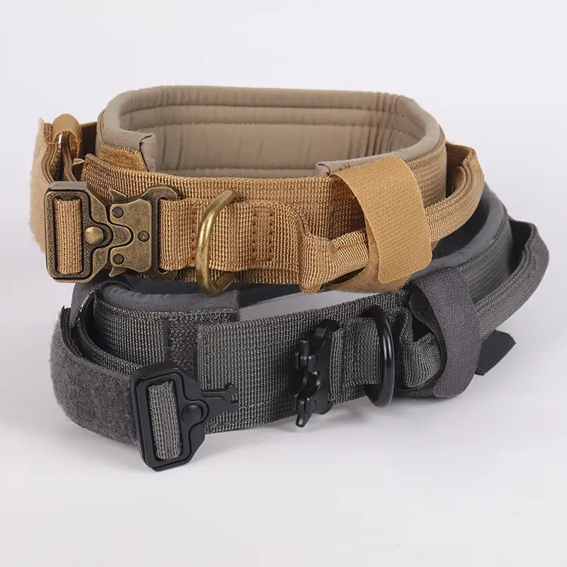 Collier de dressage pour gros chien OKEYPETS en nylon avec boucle militaire tactique 1