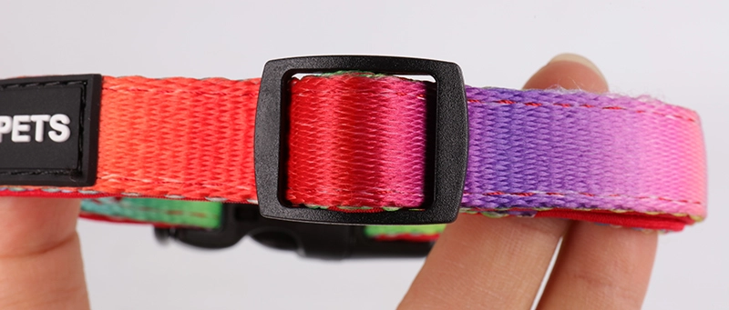Collier pour chien OKEYPETS personnalisé arc-en-ciel par sublimation, ajustable, en néoprène souple rembourré, idéal pour l'entraînement et la course. 13