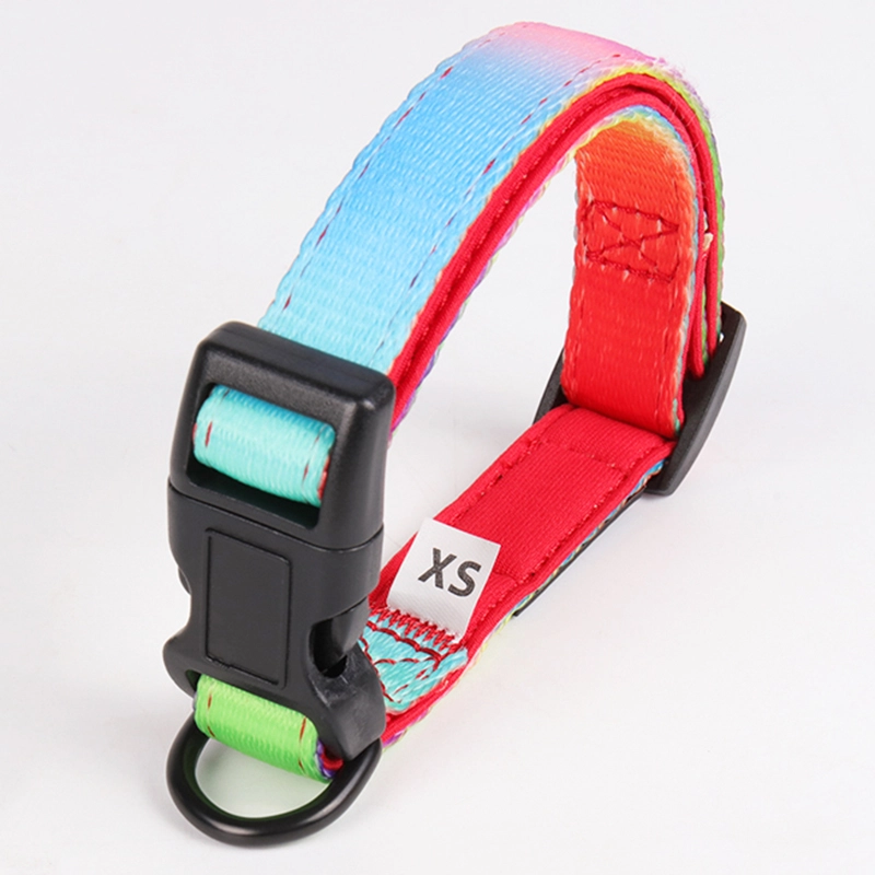 Collier pour chien OKEYPETS personnalisé arc-en-ciel par sublimation, ajustable, en néoprène souple rembourré, idéal pour l'entraînement et la course. 8