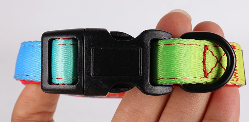 Collier pour chien OKEYPETS personnalisé arc-en-ciel par sublimation, ajustable, en néoprène souple rembourré, idéal pour l'entraînement et la course. 11