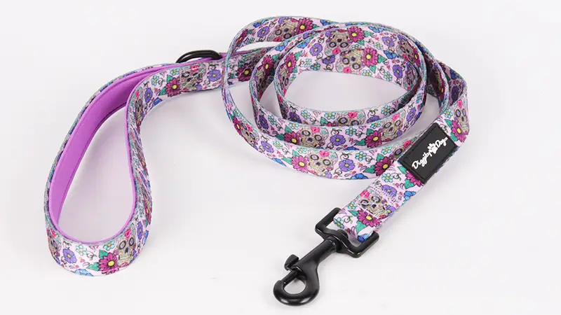 Fournisseur de Guangzhou OKEYPETS Laisse pour chien à dégagement rapide, impression violette 1