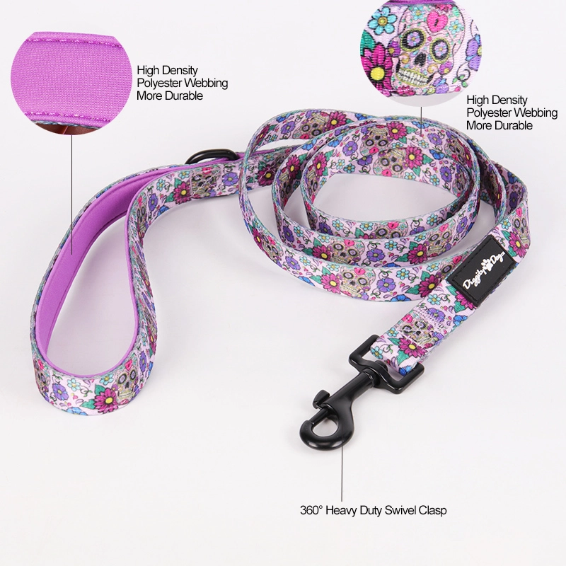 Fournisseur de Guangzhou OKEYPETS Laisse pour chien à dégagement rapide, impression violette 8