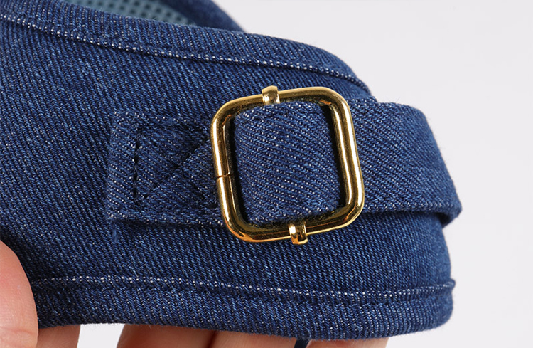 OKEYPETS Ensemble de harnais sur mesure, design ajustable, confortable, en jean pour animaux de compagnie, ensemble de harnais en denim pour chien sur mesure 13