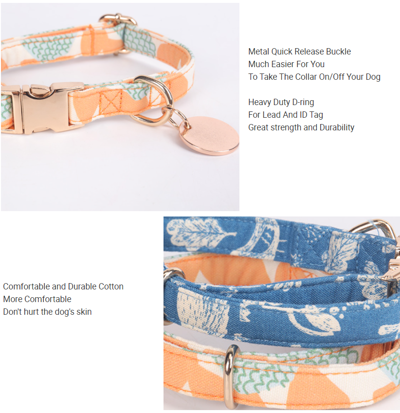 Collier pour chien/chat OKEYPETS personnalisé avec logo et étiquette, couleur or rose, boucle de sécurité, accessoire en coton pour animaux de compagnie. 9