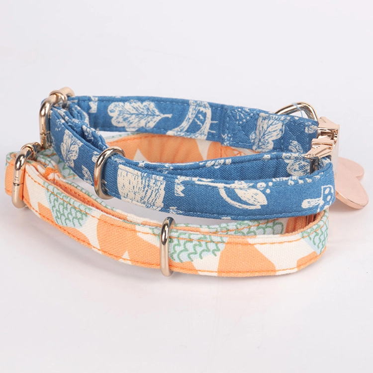 Collier pour chien/chat OKEYPETS personnalisé avec logo et étiquette, couleur or rose, boucle de sécurité, accessoire en coton pour animaux de compagnie. 11