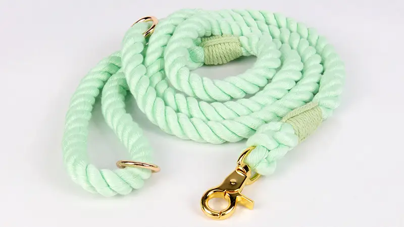 OKEYPETS Vente en gros de laisses pour animaux de compagnie en corde de coton doux vert clair de 8 mm et 12 mm, corde d'escalade pour chiens 1