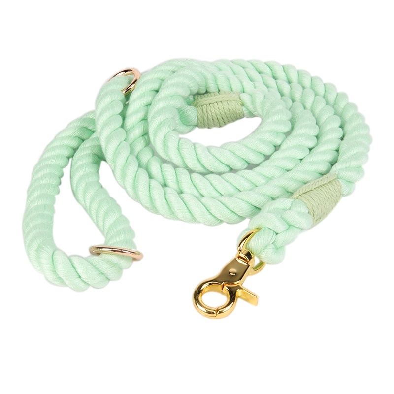 OKEYPETS Vente en gros de laisses pour animaux de compagnie en corde de coton doux vert clair de 8 mm et 12 mm, corde d'escalade pour chiens 9