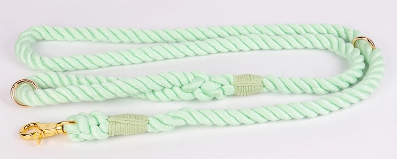OKEYPETS Vente en gros de laisses pour animaux de compagnie en corde de coton doux vert clair de 8 mm et 12 mm, corde d'escalade pour chiens 14