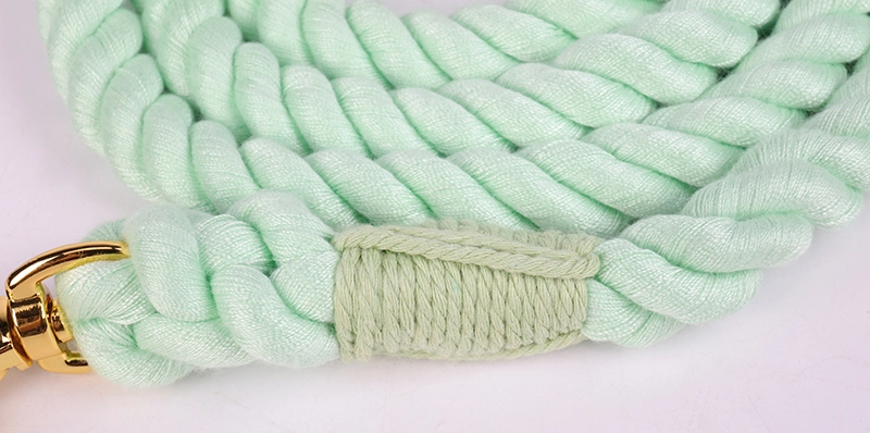 OKEYPETS Vente en gros de laisses pour animaux de compagnie en corde de coton doux vert clair de 8 mm et 12 mm, corde d'escalade pour chiens 11