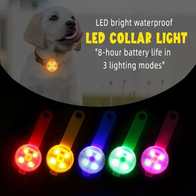 USB Genopladeligt Kæledyrs Glødende Vedhæng Vandtæt TPU LED Hundehalsbånd med LED Lys - OKEYPETS 1