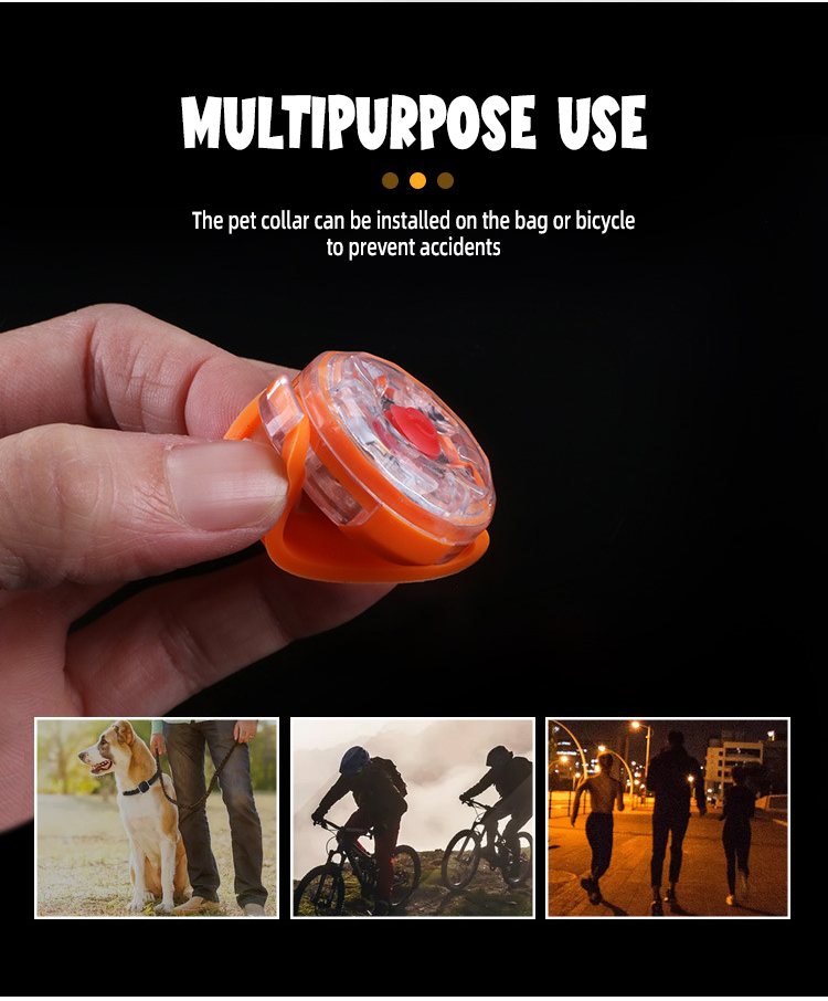 OKEYPETS - Collier lumineux multifonctionnel avec logo personnalisé, pour chien ou animal de compagnie. Pendentif lumineux LED 7 couleurs pour la nuit. 19