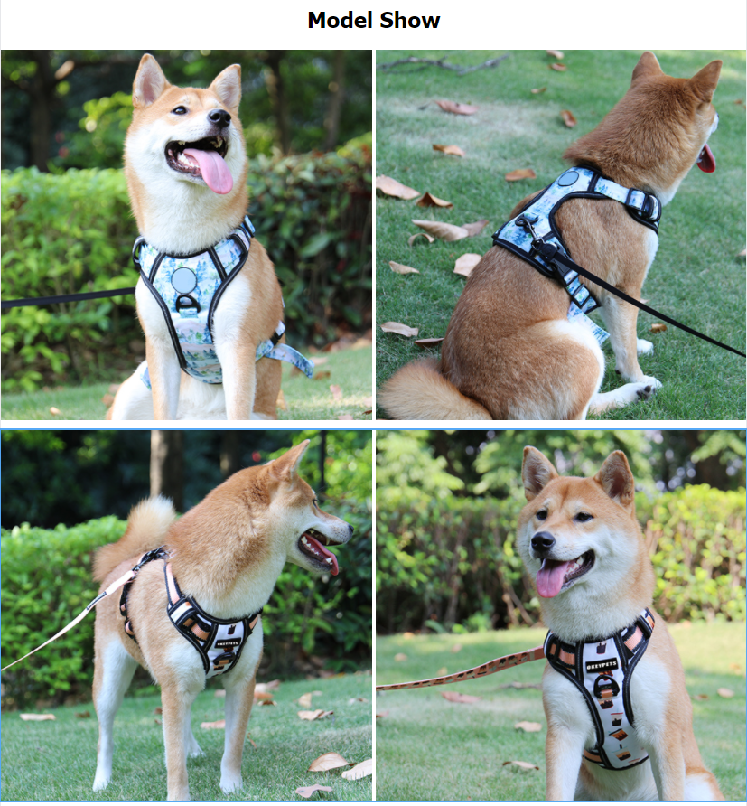 Harnais pour chien OKEYPETS de qualité OEM, imprimé floral violet réfléchissant, facile à contrôler, idéal pour l'entraînement des grands chiens. Qualité directe d'usine. Idéal pour les grands chiens. 17