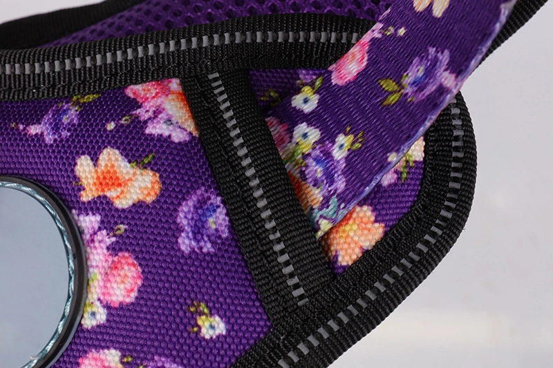 Harnais pour chien OKEYPETS de qualité OEM, imprimé floral violet réfléchissant, facile à contrôler, idéal pour l'entraînement des grands chiens. Qualité directe d'usine. Idéal pour les grands chiens. 15