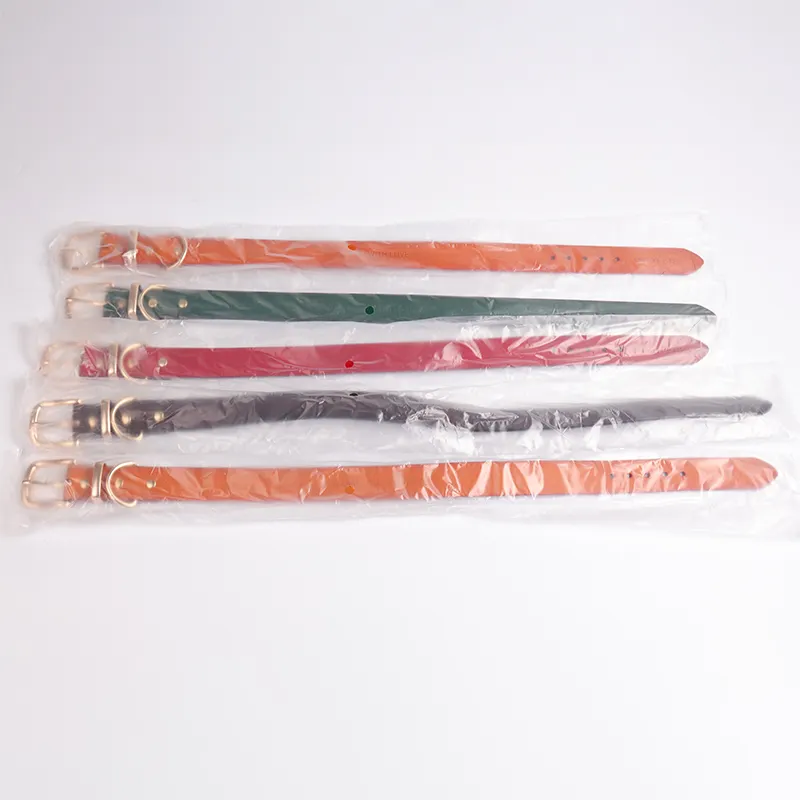 Durable Adjustable Brown Leather Dog Collar 2