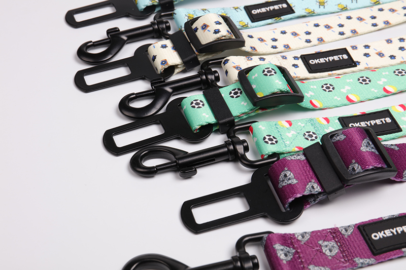 OKEYPETS - Accessoires OKEYPETS pour chiens : ceinture de sécurité auto en polyester sublimé, sangle résistante, ceinture de sécurité, ceinture de sécurité pour animaux de compagnie. Tous les produits. 9