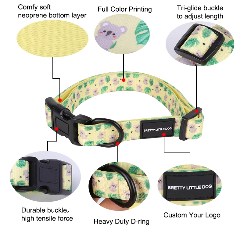 OKEYPETS Kæledyrstilbehør Blødt Justerbart Højdensitets Polyester Neopren Polstret Hundehalsbånd med Hurtigudløserspænde 8