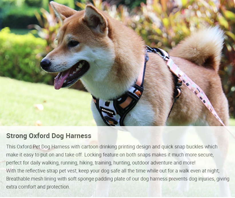 Harnais pour chien OKEYPETS, taille moyenne à grande, réglable, anti-traction, en tissu Oxford résistant, idéal pour l'extérieur. 8