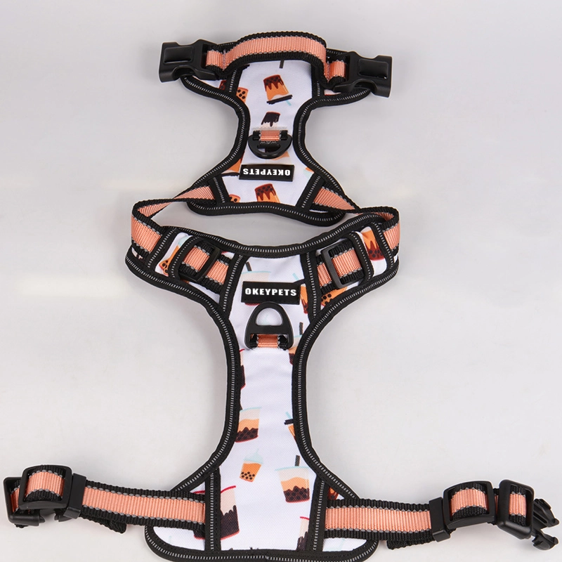 Harnais pour chien OKEYPETS, taille moyenne à grande, réglable, anti-traction, en tissu Oxford résistant, idéal pour l'extérieur. 11