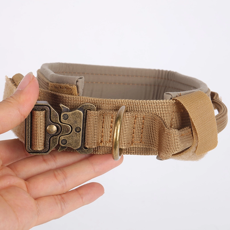 Collier tactique rembourré en néoprène OKEYPETS pour chien, avec boucle métallique robuste. Collier d'entraînement militaire durable pour grands animaux de compagnie. 14