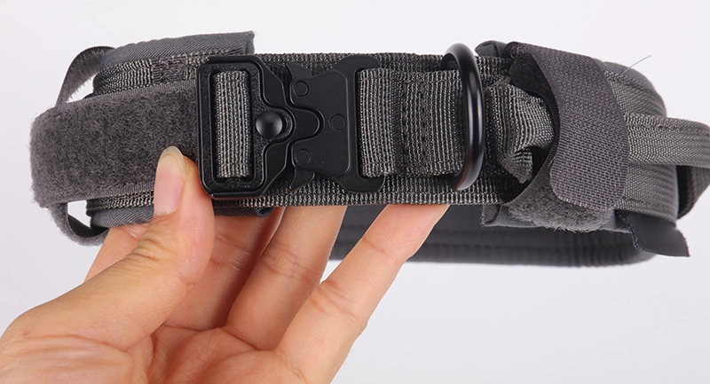 Collier tactique rembourré en néoprène OKEYPETS pour chien, avec boucle métallique robuste. Collier d'entraînement militaire durable pour grands animaux de compagnie. 12