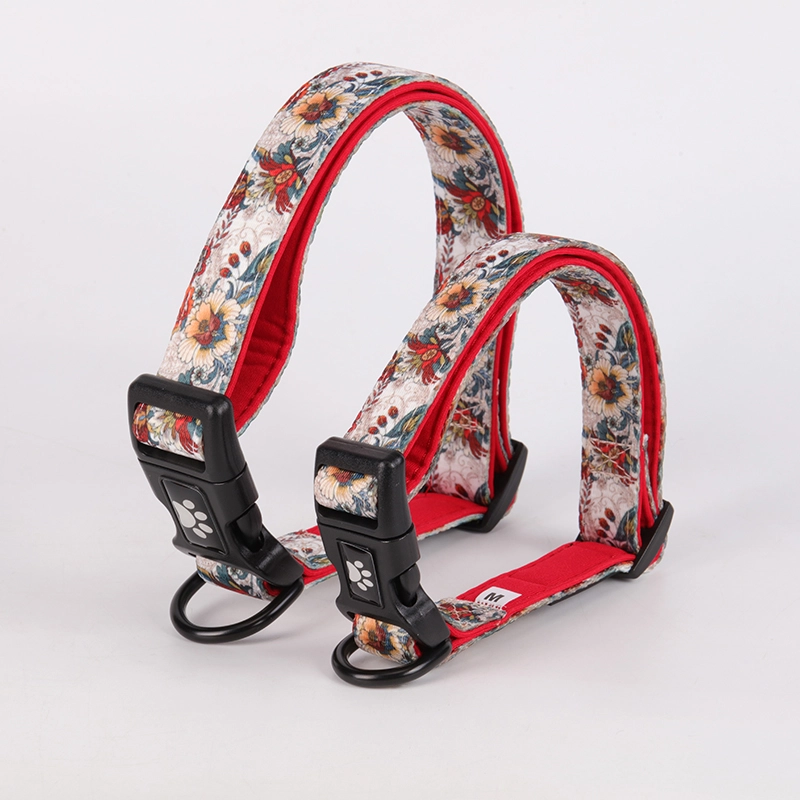 OKEYPETS Custom Sublimation Polyester Printing Personalized Outdoor Walking Running Dog Collars and Leashes Sets 10