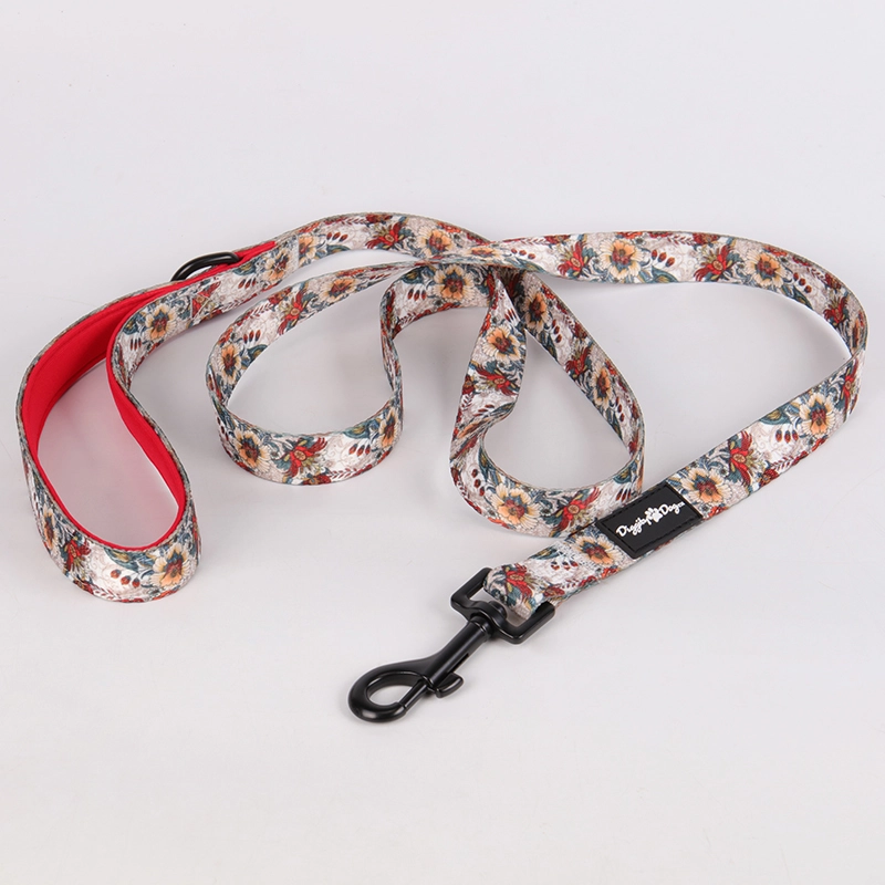 OKEYPETS Custom Sublimation Polyester Printing Personalized Outdoor Walking Running Dog Collars and Leashes Sets 12