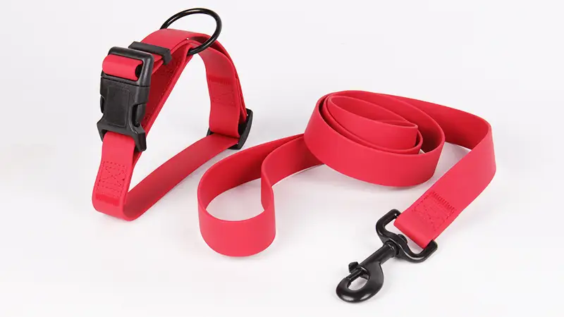 OKEYPETS Wholesale Sublimation Solid Waterproof Durable PVC Pet Dog Collar Leash Set For Running Training 1