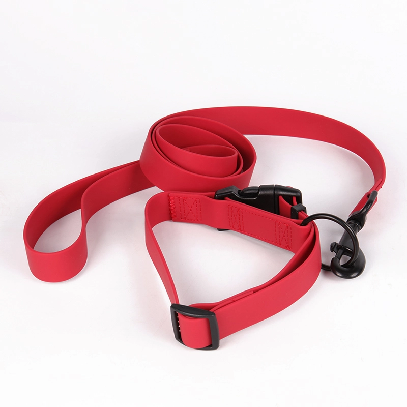 OKEYPETS Wholesale Sublimation Solid Waterproof Durable PVC Pet Dog Collar Leash Set For Running Training 9