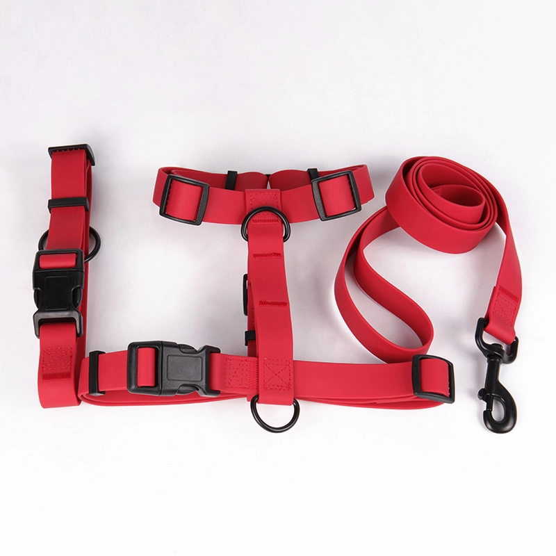 OKEYPETS Wholesale Sublimation Solid Waterproof Durable PVC Pet Dog Collar Leash Set For Running Training 10