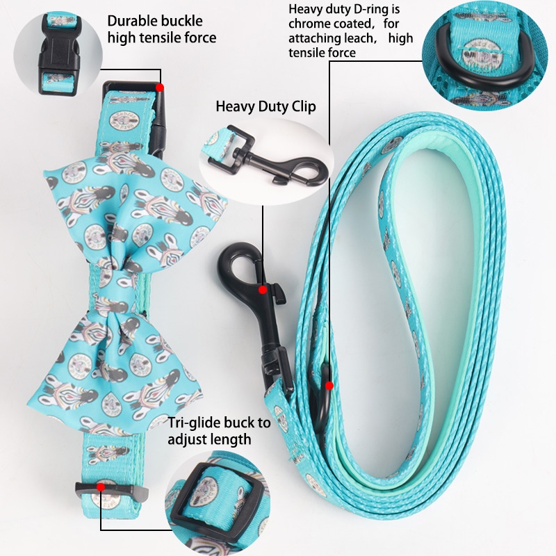 Set Tali Kolar Anjing OKEYPETS, Set Kolar Anjing dengan Tali Set Kolar dan Tali Anjing Padanan Boleh Laras 10