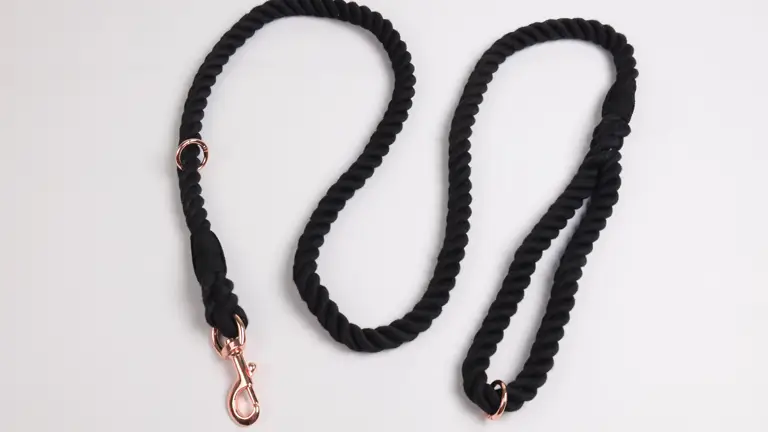 OKEYPETS 멀티 컬러 솔리드 해양풍 수제 면 로프 강아지 목줄 (블랙, 황동 액세서리 포함) 1