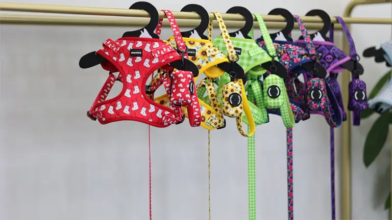 Nouveau harnais pour chien One Step In de créateur, ensemble personnalisé avec logo imprimé, vente en gros. Harnais de luxe mignon pour petit chien One Step In. 1